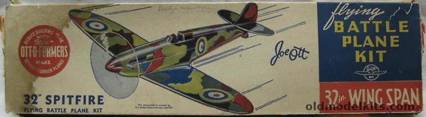 Joe Ott Supermarine Spitfire with Ott-O-Formers - 32 inch Wingspan Wood Flying Model plastic model kit
